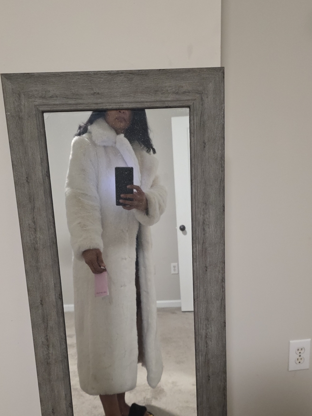 Avec Les Filles Ivory Faux Fur Teddy Coat